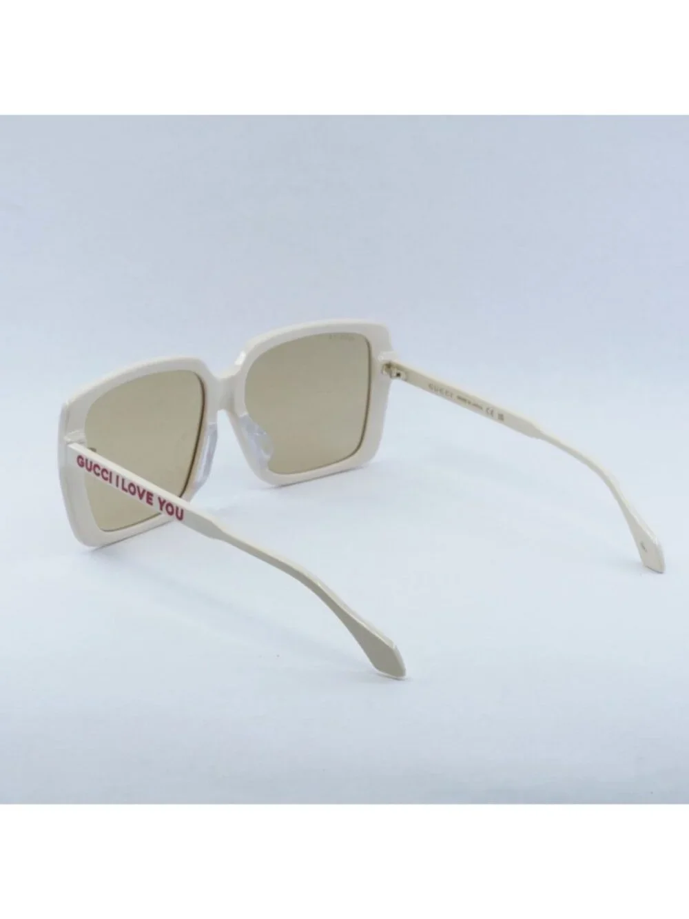 Gucci GG0567SAN 006 Women Sunglasses Ivory Square Frame, Brown Lenses